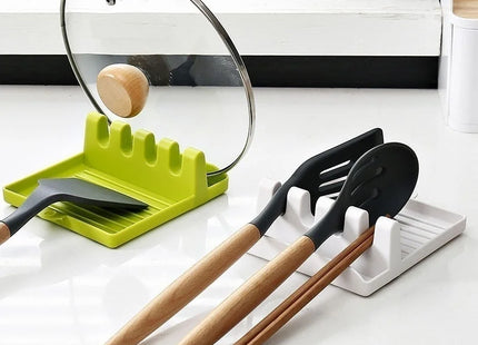 Kitchen Spoon Holders Fork Spatula Rack Shelf Organizer Plastic Chopsticks Holder Non-slip Spoons Pad
