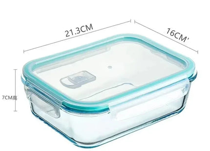 Borosilicate Glass Lunch Box Airtight Leakproof Bento Box Meal Prep Food Storage Containers with Locking Lid for Adults Office