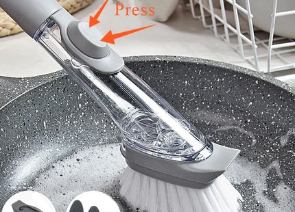 Kitchen Cleaning Brush 2 In 1 Long Handle Cleaing Brush with Removable Brush Sponge Dispenser Dishwashing Brush Kitchen Tools
