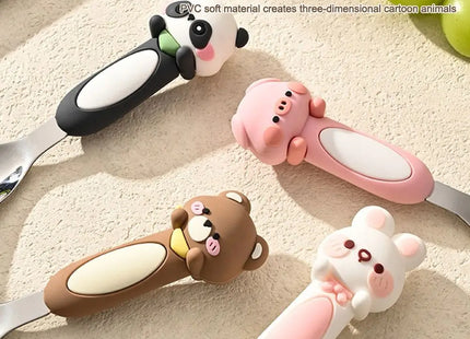 316 Stainless Baby Special Feeding Spoon Silicone Yuanbao Spoon Deepen Soup Spoon Tableware Gadgets Anti Slip Handle