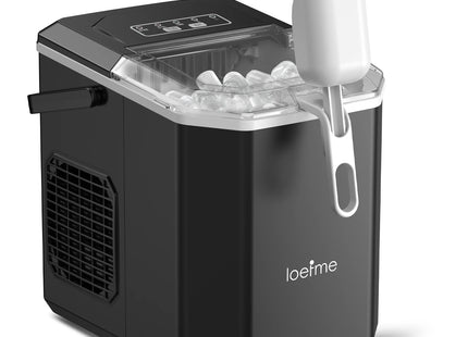 Loefme Ice Maker Cubes Machine Small Automatic Cleaning Bullet Shaped Ice Makers Fast Ice Making For Households Caffee Camping