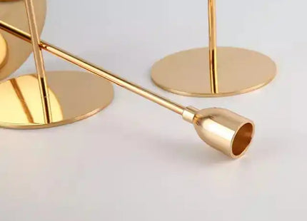 Antique Luxury Tall Gold Stainless Steel Handmade Eco-Friendly Candlestick Holder Stand Home Decor for Wedding Christmas Easter