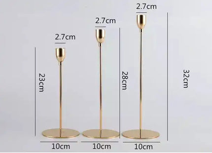Antique Luxury Tall Gold Stainless Steel Handmade Eco-Friendly Candlestick Holder Stand Home Decor for Wedding Christmas Easter