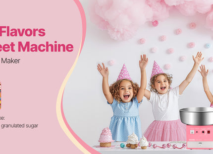 SucceBuy Electric Cotton Candy Machine 1000W Commercial Candy Floss Maker with Stainless Steel Bowl for  Birthday Family Party